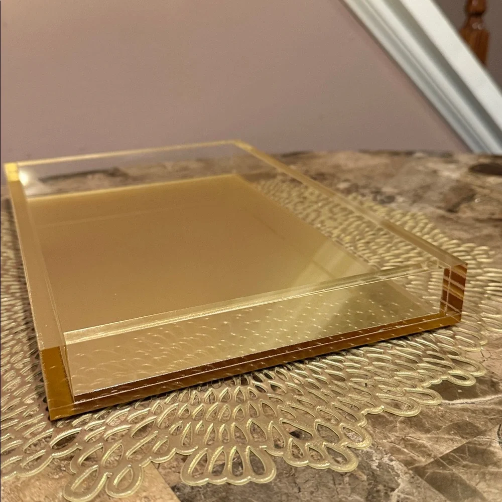 Tizo Lucite Decorative Tray, Gold